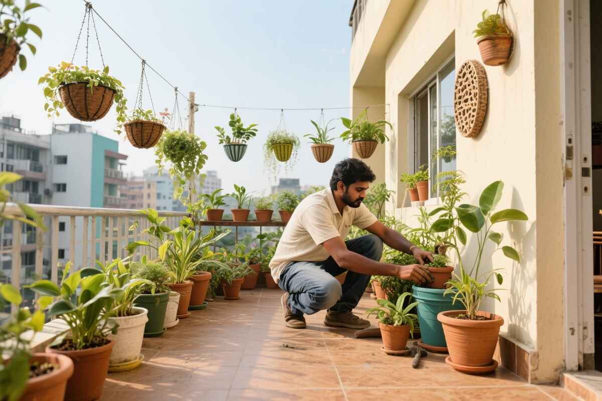 Gardener Services 4 Balcony and terrace garden setup services for homes and apartments