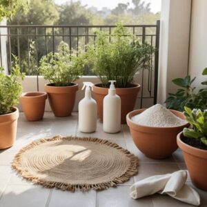 Perlite mixed with potting soil to improve drainage and promote healthy plant growth