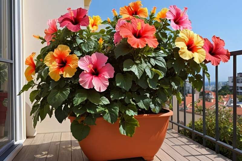 Top 10 Ornamental Plants to Beautify Your Home and Balcony 8 Hibiscus flowering balcony plant