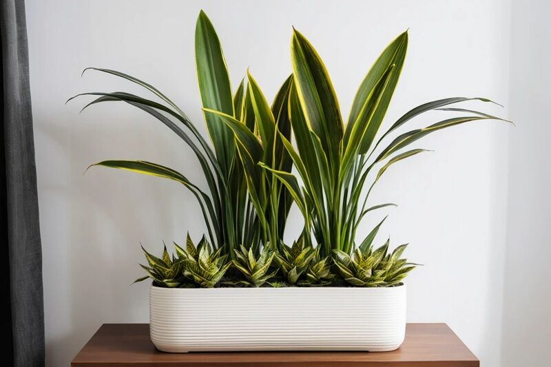 Top 10 Low-Maintenance Plants to Grow in Bangalore 3 Snake Plant placed indoors in a Bangalore home, low-maintenance houseplant