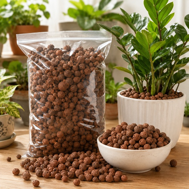Clay Pebbles for Plants - 1KG 1 1KG LECA clay pebbles for plants natural expanded clay growing medium for hydroponics, drainage, and root aeration