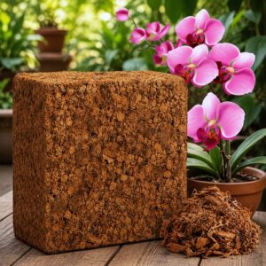 Coco Husk Block for Orchids 5KG expandable natural coconut husk growing medium for healthy roots and better drainage